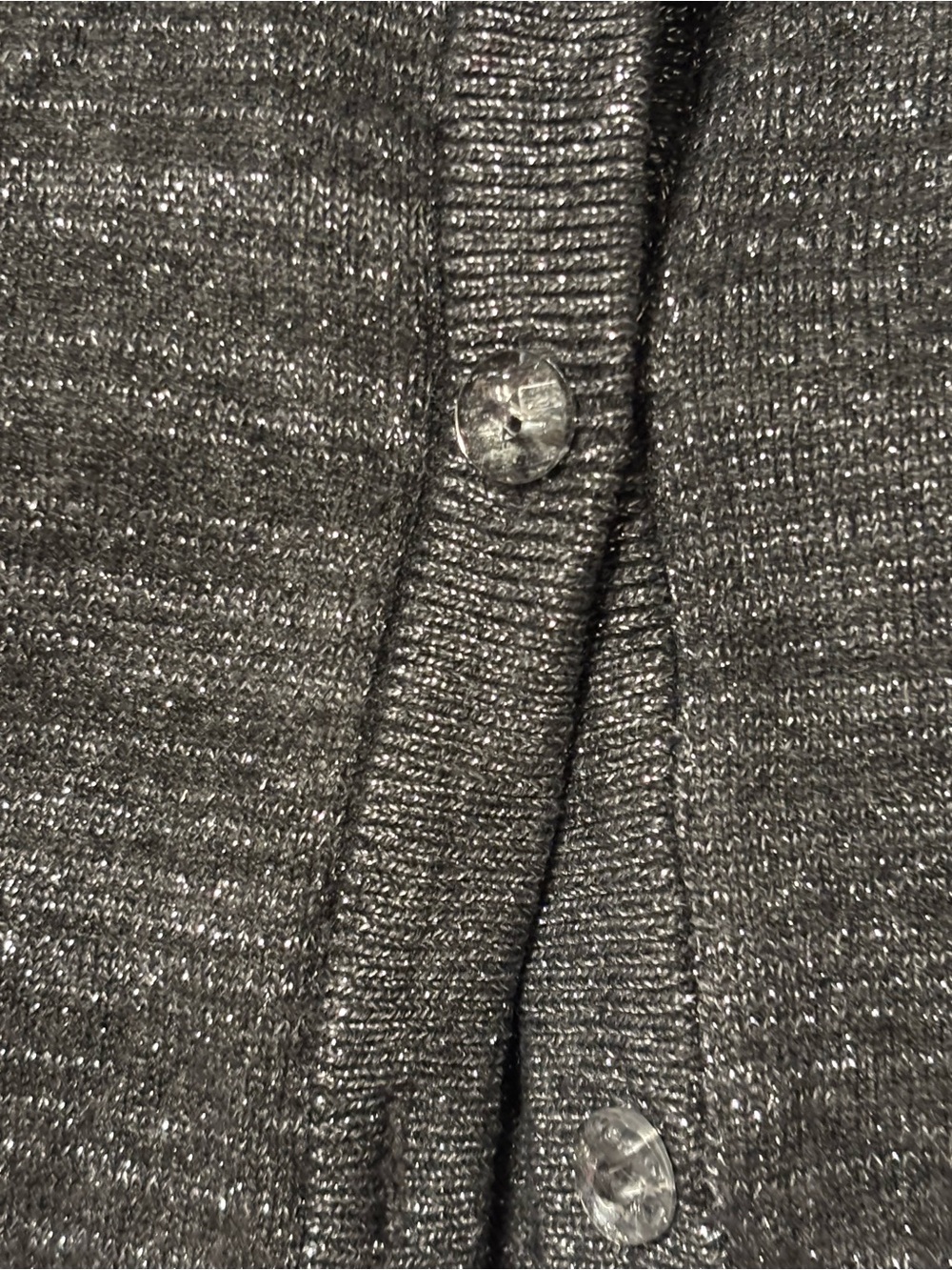 Milly Silver-Thread Gray Button Cardigan - Picture 11 of 14